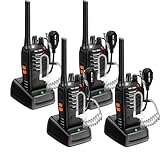 MaxTalker MT-8S Walkie Talkie Aufladbar für Erwachsene Kinder Funkgeräte, Lizenzfrei PMR446 Funkgeräte, Funkempfang 16 Kanäle, Mit Headset und 1500mAh Lithium-Ionen-Akku (4 Stück)
