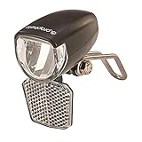 Prophete Fahrrad LED-Scheinwerfer – 15 Lux, mit EIN-/Ausschalter & abnehmbarem Reflektor – Für Naben-, Seitendynamo & E-Bikes (6V) – StVZO zugelassen – Kompakter Scheinwerfer mit Nirosta-Halter
