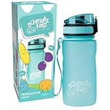 schmatzfatz Kinder Trinkflasche 350ml, Sport Trinkflasche für Schule Kindergarten, 1-Klick Verschluss, Geschmacksneutrale Wasserflasche, Trinkflasche Kinder Auslaufsicher mit Fruchteinsatz, BPA-Frei