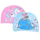 KITANDOVE 2St Badekappe für Kinder Sommer badekappen Kinder Badekappe Schwimmmützen für Mädchen schwimmkappe für Kinder badekappen für Kinder Haarschutz-Badekappen Schwimmhaube Polyester