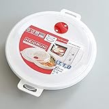 Heidrun 2 Stück Micro-MENUETELLER MIT Deckel+ VENTIL, Kunststoff-Spritzguss, Polypropylen, Einfarbig, Glatt, Snack, Salat, Weiß, Rund, Mikrowellengeeignet, 25.2 cm x 26.8 cm x 8.61 cm