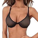 Damen BH Unwattierter Triangel BH Ohne Stahlring BH Transparente Mesh BH Sexy Durchsichtiges Unterwäsche Atmungsaktiver und Leichter Klassische Bustier Damen BH