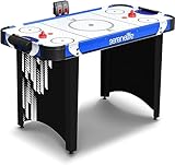SereneLife Airhockey Tisch mit Luft – Air Hockey Spieltisch ideal als Gamer Tisch – Tischhockey für lustige Tischspiele mit Airhockey Pucks & Schieber – Robuste Air Hockey Tische Kinder & Erwachsene