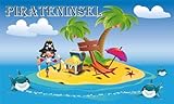 flaggenmeer® Flagge Pirateninsel 80 g/m² ca. 90 x 150 cm