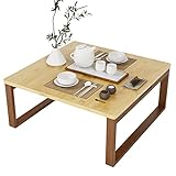 Kleiner faltbarer Couchtisch, soges Holztisch zum Sitzen auf dem Boden, Bambusboden-Schreibtisch, japanischer Esstisch, Tatami-Tisch für Wohnzimmer Schlafzimmer, 60HSLZCT03BB
