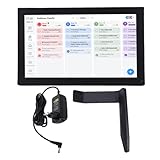 Srliya Digitaler Kalender, 15,6 Zoll, Arbeitsplan, 1080P, Full HD, Interaktiver Touchscreen, Intelligenter Familienplaner, Wandschreibtisch Montierbar, Schwarz (Schwarz)