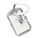 DAYnagh Star Charm Kartenhalter mit Federschnur, Kreditkartenhüllen, transparent, wasserabweisend, Kartenhüllen, weiß