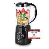 Emerio Standmixer BPA frei Crush Ice Funktion 1.5l Behälter 2 Geschwindigkeiten + Pulse Funktion Messereinheit aus Edelstahl Sicherheitsschalter geschirrspülgeeignet 500 Watt BL-12816.8 Schwarz