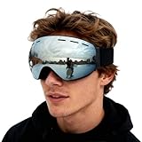 Outdoor-Schneebrille – Anti-Beschlag-Brille für Wintersport, Tuch-TPU-Schwamm-Material, UV-Schutz, Überbrillen-Passform, Ski-/Snowboard-Fahrradausrüstung für Erwachsene, Männer, Frauen