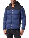 JACK & JONES Herren JJETOBY Puffer Hood SN Pufferjacke, Navy Blazer/Detail:Black Blocking, L