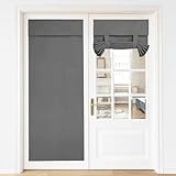 COZHYESS Verdunkelungs-Türvorhänge, wärmeisoliert, französische Türrollos, Sichtschutz Raumverdunkelungsvorhänge, ohne Bohren, tragbare Raffrollos, 66 x 175 cm, Grau