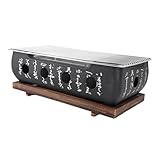 BBQ-Grill Im Japanischen Stil, Tragbarer Holzkohle-Grillofen, Hibachi-Grill aus Aluminiumlegierung, Holzkohleofen Yakitori-Grill, Rechteckige (XL)