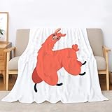 Kuscheldecke Flauschig Karikatur Decke für Bett und Sofa, Alpaka Pflanzen Extra Weich Warme Mikrofaser Wohndecke Fleecedecke als Sofadecke Couchdecke 220x240