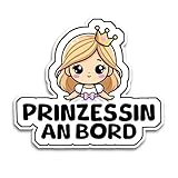 Baby on Board Aufkleber Auto, Prinzessin an Bord Aufkleber 16.5 x 14.5 cm, Wetterfest und UV-Beständig aufkleber auto, Sticker Baby und Auto Baby für sichere Fahrten mit Ihrem Kind