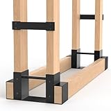 Uprimu Kaminholzregale für den Außenbereich, Kaminholzhalter, Holzlagerregal, verstellbar auf jede Länge, schwarz