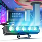 Effektstrahler Wallwasher Partylicht 60W, 5 PCS 4-in-1 RGBW COB LED Bühnenlicht, dmx Sound Mode DJ Lichtbalken für Discos, Hochzeiten, Indoor/Outdoor, Halloween DJ