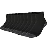 Toe Sole Heel Herren Sportsocken, bequeme Baumwolle, volle Polsterung, legere Knöchelsocken, 10 Stück, Schwarz2, 13-15 Big Tall