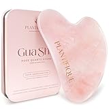 Plantifique Rosenquarz Gua Sha Stein - Guasha Gesichtsmassage für Augenschwellungen, Hautstraffung, Lymphdrainage Gesicht - Face Massager