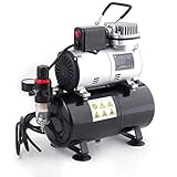 Timbertech Professional Kolbenöl ohne ruhige Airbrush-Kompressor mit Kühllüfter ABPST08 für Hobby, Tätowierung, Nagel usw.