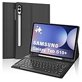 FOGARI Tastatur Hülle für Samsung Galaxy Tab S10 FE+ 13.1' 2025, Keyboard Cover mit Magnetisch Abnehmbarer Deutscher Bluetooth Tastatur für Samsung Galaxy Tab S10 FE+ 13.1 Zoll, Schwarz