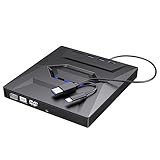 Wrtysully Externer DVD-CD-, CD- und DVD-Player, Typ C/USB 3.0, Externes DVD-CD-Laufwerk für PC, Laptop, 11/10/8/7