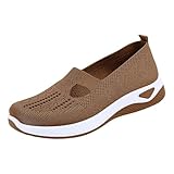 Generisch Orthopaedic Women's Sneakers Comfortable & Breathable | Slip-On Walking Shoes with Mesh Upper for Summer 2025 | Lightweight Vermascht Atmungsaktiv Bequeme Schuhe Damen, Non-Slip & Flat Sole