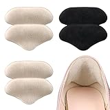 Fersenpolster für zu Große Schuhe, Fersenpolster mit Einlagen aus Schwamm, Shoe Patch Schuh Fersen Reparatur Set (2 Schwarz & 4 Hautfarbe, 6 Stück (2 Schwarz, 4 Hautfarbe))