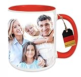 HD PRINT4YOU Tasse Personalisiert mit Foto Fototasse mit eigenem Foto selbst gestalten Keramiktasse Werbetasse Becher (Rot)