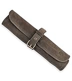 Angus Stoke Messertasche Leder für Köche - Echt-Leder Kochmesserrolle – Messer Tasche verschliessbar - Kochmesser Tasche Harvey (Olive-Grün)