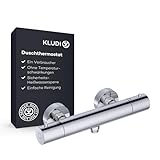 KLUDI-X1 Duscharmatur Duschthermostat mit Temperaturbegrenzung, Aufputz-Brausearmatur, für 1 Verbraucher, Wandmontage, Sicherheitssperre, Chrom, 350030575