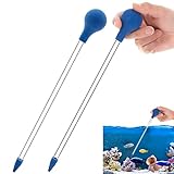 Coral Feeder 30cm Lange Pipette Acryl Meeresfisch Riff Fütterungsröhrchen Flüssigdünger Futterspender für Fischen, Korallen, die Meisten Aquariumorganismen 2 Stück (Blau)