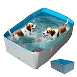 Demsyeq -Badepool, PVC, faltbar, quadratisch, für Hunde, rutschfest, für kleine, mittelgroße und große Welpen, Katzen, kleine Tiere