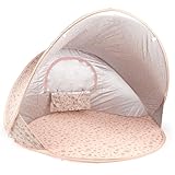 Bieco Ella Pop-up Strandmuschel Dreamy Flowers | UV-Schutz 40+ | Strandmuschel Pop Up Baby Strand Zubehör Sonnenschutz Strand Zelt Reise Sonnenschutz Strandzelt