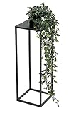 DanDiBo Blumenhocker Metall Schwarz Eckig 50 - 70 cm Blumenständer Beistelltisch 96315 Blumensäule Modern Pflanzenständer Pflanzenhocker (50 cm)