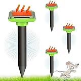 Mole Repeller Vole Repeller,Maulwurfschreck, Maulwurfschreck, Mäuse vertreiben,Wühlmausschreck,Mäuse vertreiben ultraschall, Solar-Maulwurfschreck, 4 Stück