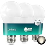 Linkind Ultraeffiziente E27 LED Lampe, 3,8W=60W, 4000K Neutralweiß mit Energieeffizienz-Label-A, Nicht Dimmbar A60 Edison 806 Lm, 220° Abstrahlwinkel, Klasse-A LED Leuchtmittel, Matt, 3 Stück