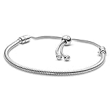 Pandora Moments Schlangen-Gliederarmband mit Schiebeverschluss Silber 28 cm