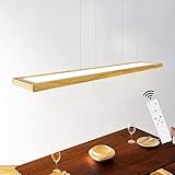 ZMH LED Pendelleuchte Esstisch Hängelampe Holz - Dimmbar Hängeleuchte 40W mit Fernbedienung Esstischlampe Modern Küche Esszimmerlampe Pendellampe für Esszimmer Wohnzimmer Arbeitszimmer Büro