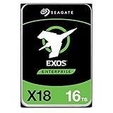 Seagate Exos X18 Enterprise 16TB HDD, CMR 3,5 Zoll, Hyperscale SATA 6GB/s, 7.200 U/min, 512e, 4Kn FastFormat, geringe Latenz mit verbessertem Caching, Modellnr.: ST16000NM000J (Generalüberholt)