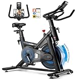 Wenoker Heimtrainer Fahrrad mit App, Leises Ergometer Hometrainer Fahrrad mit Magnetwiderstand, Spinning Bike Indoor Fitnessbikes für Kardio-Training zu Hause, Bis 160KG