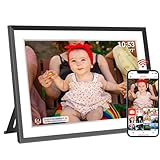 Digitaler Bilderrahmen WLAN 10,1 Zoll 1280x800 IPS LCD Touchscreen, Eingebauter 32GB Speicher Auto-Rotat, Teilen Sie Momente sofort über Frameo App von überall