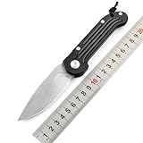 Kleines handliches werkzeug stahl messer scharf rutschfest Schwarz Survival Tragbare Camping outdoor messer edc Jagdmesser taschenmesser Alu klappmesser slim tanto neck knife D2,geschenk für männer