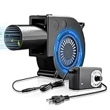Carseatty Radiallüfter 230V, 12V Radialventilator, Regelbare Radial Lüfter mit Controller, Gebläse Lüfter für Belüftung Lüfterwechsel Camping, BBQ, Aufblasbar, Häusliche Kamine