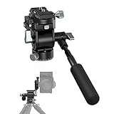 SMALLRIG Videokopf für vertikale/horizontale Aufnahmen, Stativ-Schwenk-Neige-Fluidkopf mit Teleskopgriff und umschaltbarer QR-Platte für Arca, maximale Belastung 5kg/11 Pfund für Camcorder - 4104