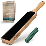 BeaverCraft LS6 Leder Streichriemen zum Schärfen von Messern mit Polierpaste - Schärfset Lederriemen - Schnitzmesser Set Abziehpaste - Holzschnitzschärfer