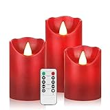 LED batteriebetriebene Flammenlose Kerzen Echtwachskerze,...