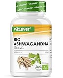 Vit4ever Original Bio Ashwagandha - 365 Kapseln - Hochdosiert mit 1950mg je Tagesportion - Echte indische Schlafbeere - Laborgeprüft - Vegan