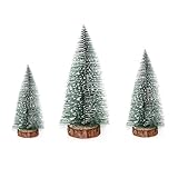 Weihnachtsbaum, 3 Größen Künstlicher Weihnachtsbaum, Tannenbaum Künstlich mit Holzsockel, Mini Weihnachtsbaum für Weihnachtsbaum Deko, Tischdeko, Schaufenster (10/15/20cm)