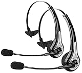 Callstel Headset für Laptop: 2er Pack Profi-Mono-Headset mit Bluetooth, Geräuschunterdrückung (Headset-Mikrofon, Bluetooth, Headset mit Schwanenhals-Mikrofon, Freisprecheinrichtung)