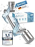 NEPTUNOVA® Wasserhahn Aufsatz 1440 Grad schwenkbar - Wasserhahn Verlängerung für Küche & Bad - universeller & Wasser sparender Perlator aus verchromten Messing - BPA Frei